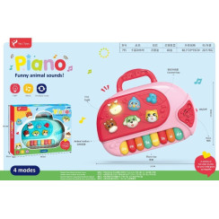 Пианино-игрушка с мультяшным животным на батарейках AA