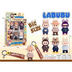 Набор из 6 мягких силиконовых брелоков Labubu для ключей.