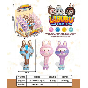 Labubu Cartoon ручний вентилятор-напірний (12 шт у дисплейній коробці)