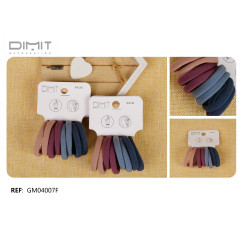 Резинки для волосся DIMIT 4 см набір 8 шт - бордо, синій, бежевий GM04007F