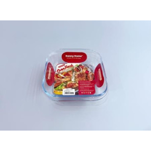 Форма для запікання скляна Danny Home OverFresh квадратна з кришкою