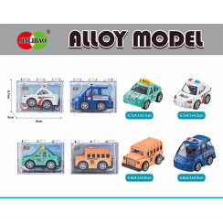Набір металевих міні-машинок Jinlibao Alloy Model у прозорій коробці - 4 види