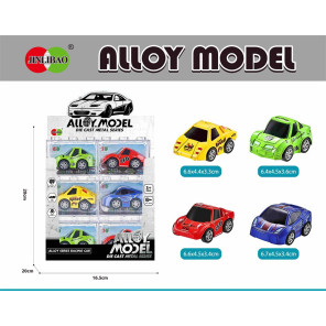 Набір металевих міні-машинок Jinlibao Alloy Model 6 шт - інерційні гоночні авто die-cast