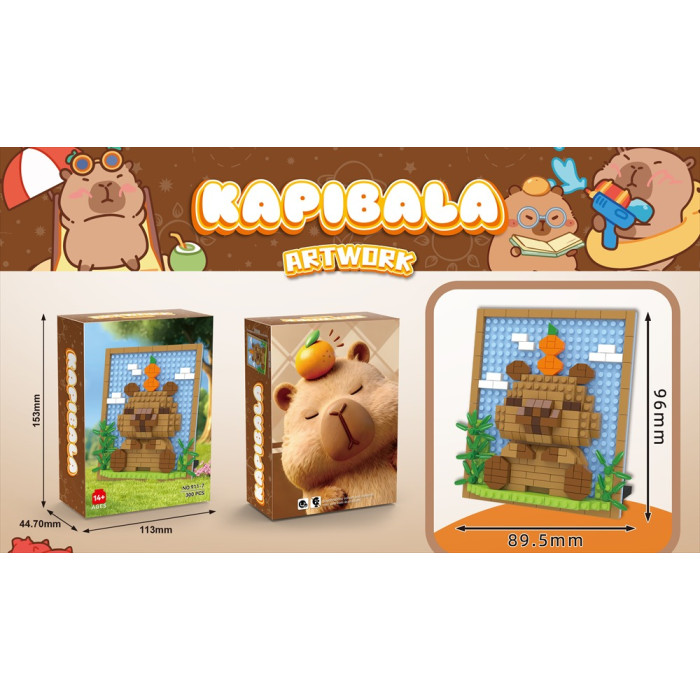 Конструктор Капібара з апельсином Kapibala Artwork 300 деталей - піксельна картина