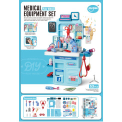 Ігровий набір лікаря Medical Equipment Set 53 предмети з підсвіткою та музикою, блакитний