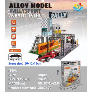 Ігровий набір Rally Sprint - акрилова сцена з 2 металевими гоночними авто DIY 20x12x13 см