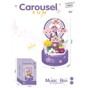 Музична скринька конструктор Колесо огляду Carousel Fun D7 з підсвіткою 16.5 см