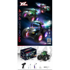 Радиоуправляемая машина Monster Truck 4x4 1:18 с подсветкой колес и туманом 2.4GHz
