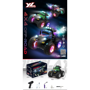 Радіокерована машина Monster Truck 4x4 1:18 з підсвіткою коліс та туманом 2.4GHz