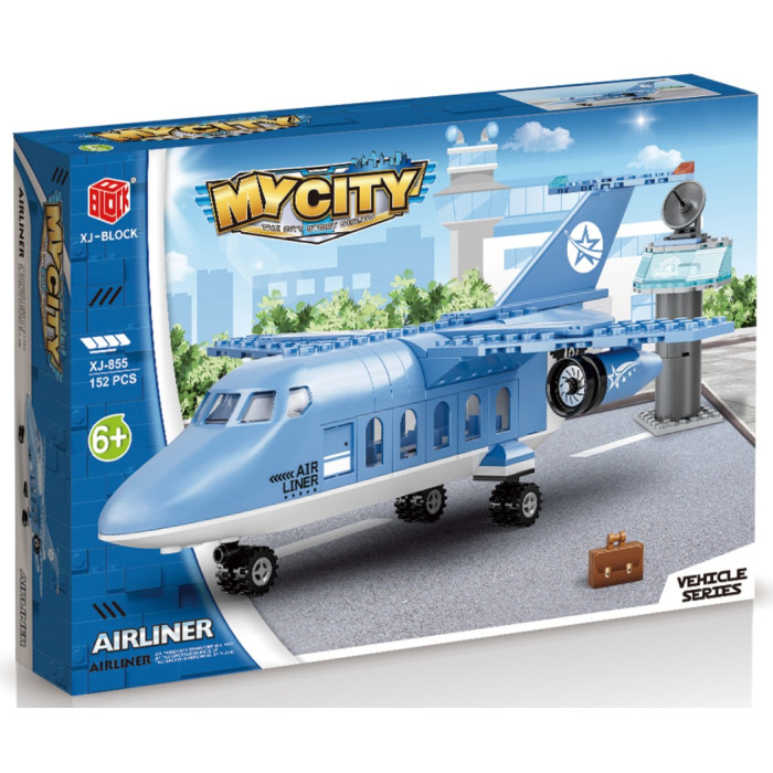 Конструктор XJ-Block My City Airliner XJ-855 Пасажирський літак 152 деталі для дітей 6+