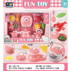 Дитячий ігровий набір кухня Fun Toy рожевий з посудом та продуктами для дівчаток 3+