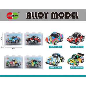 Металева інерційна машинка з графіті у пластиковій коробці Jinlibao Alloy Model Q