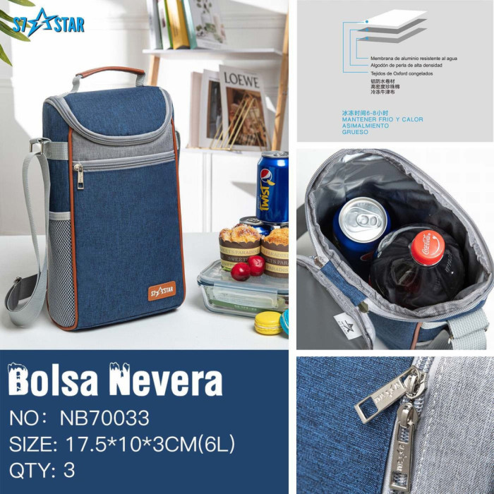 Холодильна сумка NB70033 синьо-сіра 6 л