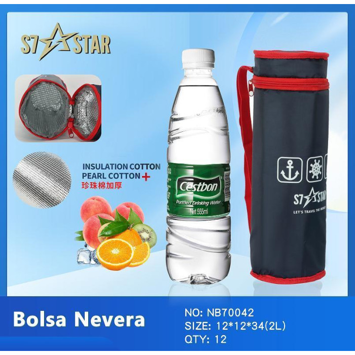 Термосумка для пляшки S7 Star NB70042 синьо-червона 2L 12x12x34 см