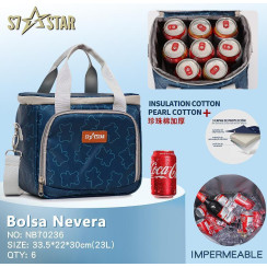 Термосумка-холодильник S7Star NB70236 синя з ведмедиками 23L 33.5x22x30 см