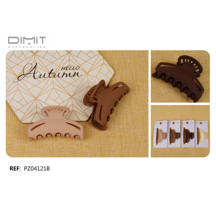 Краб для волосся матовий 6 см бежево-коричневий DIMIT accessories PZ04121B