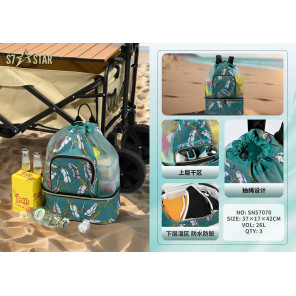 Зелений рюкзак з принтом з сітчастої тканини SN57070, 37×17×42 см