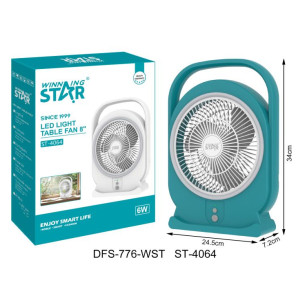Вентилятор настільний 8" з LED-підсвіткою ST-4064