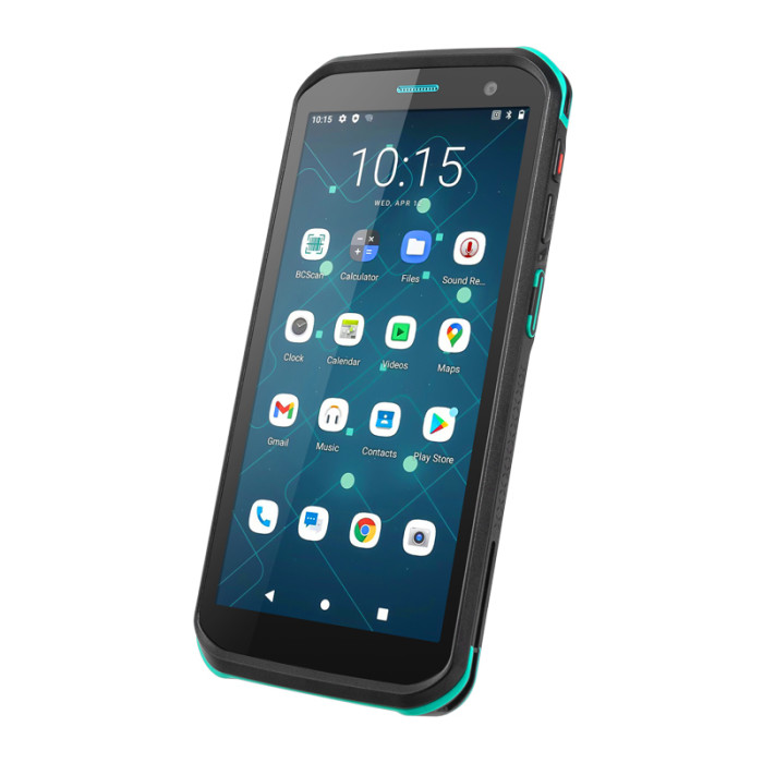 Захищений смартфон-термінал збору даних Android чорний з бірюзовим