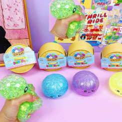 Антистрес іграшка сквіш Dim Sum Squishy Steam Bunz - м'яка кулька з блискітками сюрприз
