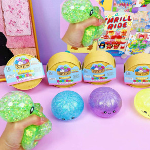 Антистрес іграшка сквіш Dim Sum Squishy Steam Bunz - м'яка кулька з блискітками сюрприз