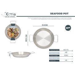Кастрюля для морепродуктов стальная 28 см
