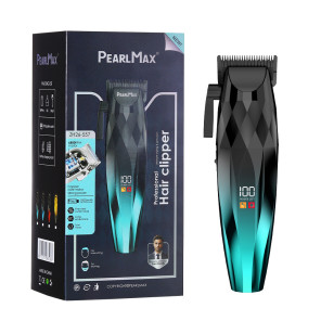 Машинка для стрижки волосся PearlMax ZH26-557 професійна бездротова з LCD дисплеєм бірюзова